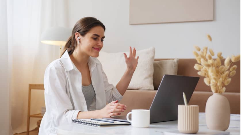 woman using a laptop